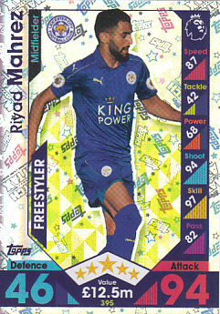 Riyad Mahrez Leicester City 2016/17 Topps Match Attax Freestyler #395